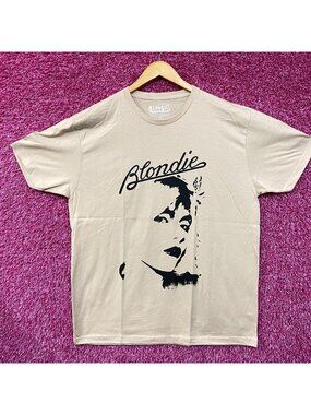Blondie Parallel Lines Debbie Harry Face T-shirt Tan 1X